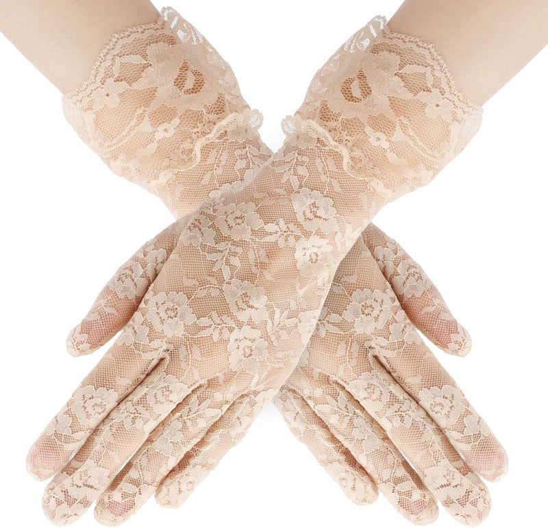 anpiwshjo Lace Gloves for Wedding Tea Party, Evening Gloves for Women - Image 1
